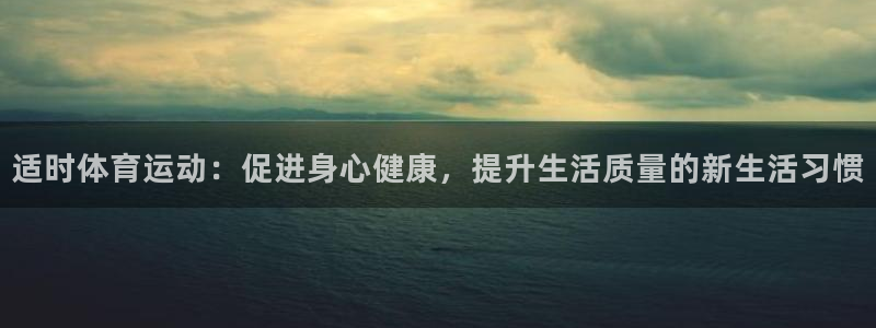 必一运动体育官网入口：适时体育运动：促进身心健康，提升生活质量的新生活习惯